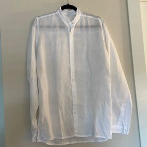 White linen mens shirt